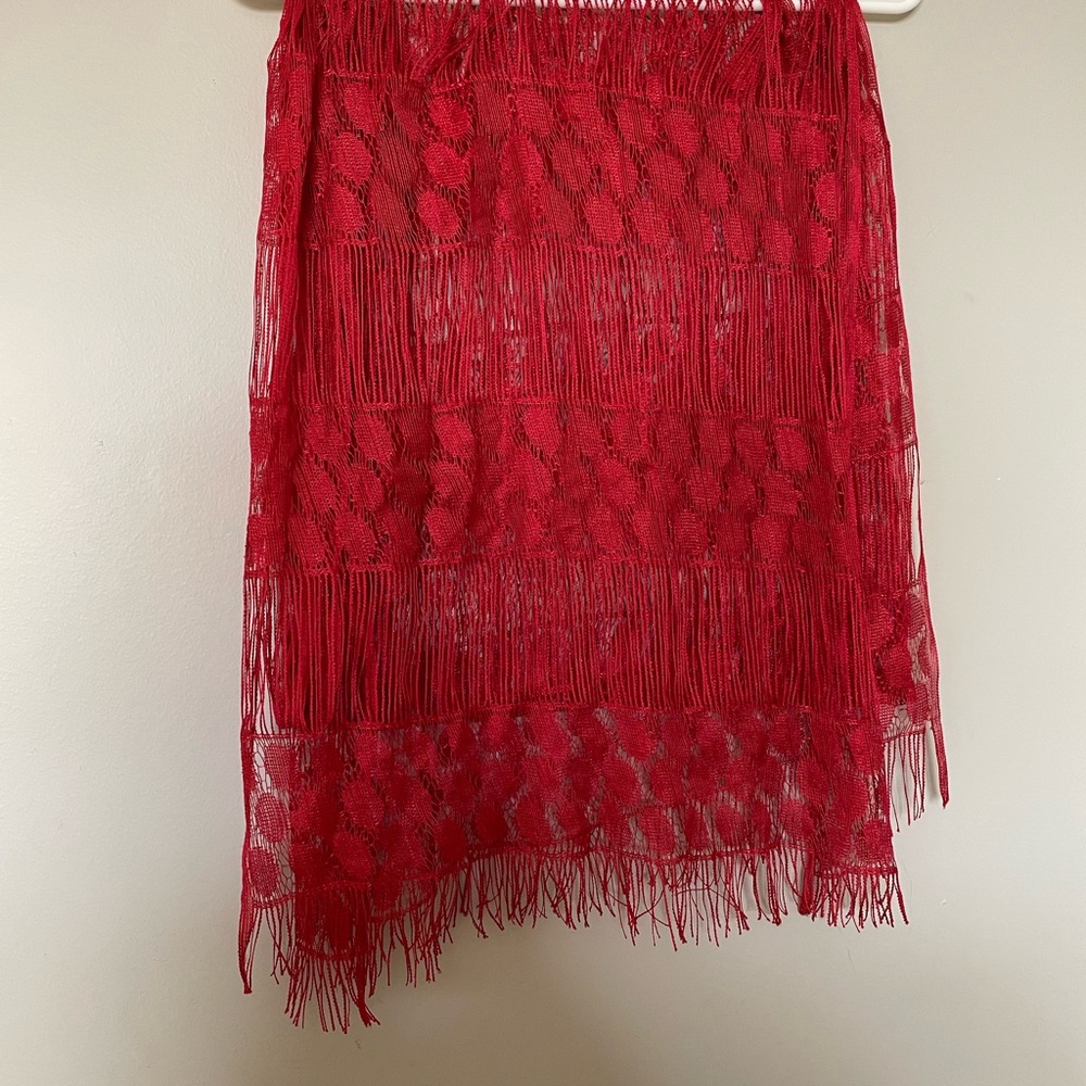 Light elegant red silk scarves